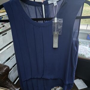 Spense Women's Deep Blue Sleeveless Blouse